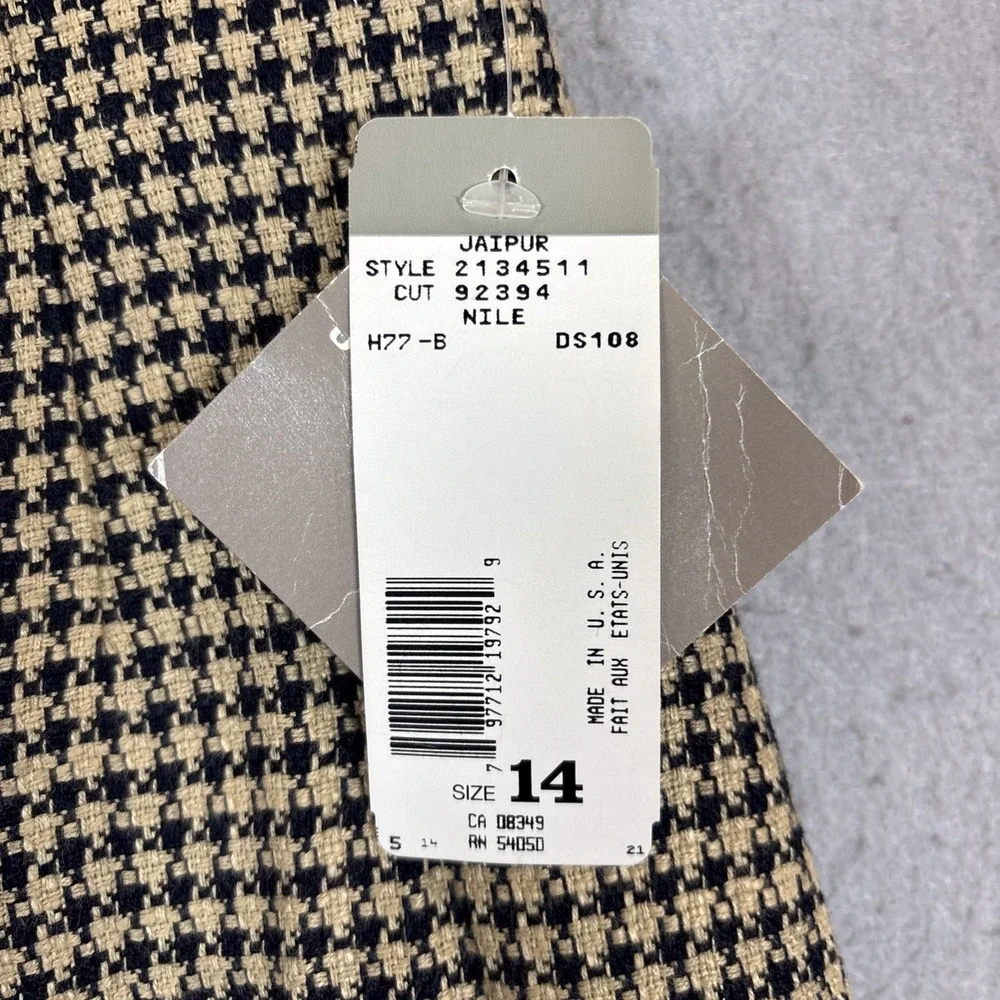 Jones New York Plaid High Waisted Pencil Skirt Lined 100% Rayon Women 14 Y2K NWT